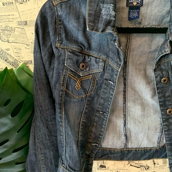 Blue asphalt jean jacket dark denim SZ small - Picture 3 of 8